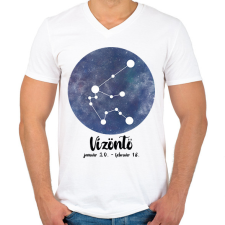 PRINTFASHION Vízöntő - Férfi V-nyakú póló - Fehér férfi póló