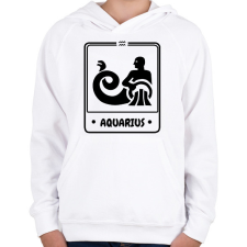 PRINTFASHION vízöntő - Gyerek kapucnis pulóver - Fehér gyerek pulóver, kardigán