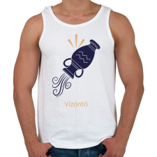 PRINTFASHION Vízöntő minta - Férfi atléta - Fehér atléta, trikó