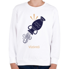 PRINTFASHION Vízöntő minta - Gyerek pulóver - Fehér