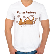 PRINTFASHION Vizsla anatómia - Férfi V-nyakú póló - Fehér férfi póló