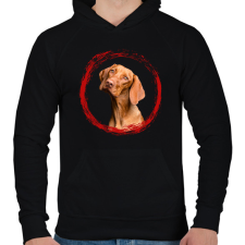PRINTFASHION vizsla kutyus - férfi - Férfi kapucnis pulóver - Fekete férfi pulóver, kardigán