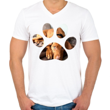 PRINTFASHION Vizsla Mancs - Férfi V-nyakú póló - Fehér férfi póló