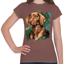 PRINTFASHION vizsla watercolor - Női póló - Mogyoróbarna női póló
