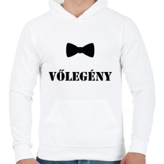 PRINTFASHION Vőlegény - Férfi kapucnis pulóver - Fehér