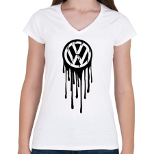 PRINTFASHION VolksWagen Fekete - Női V-nyakú póló - Fehér női póló