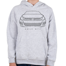 PRINTFASHION Volkswagen Golf GTI - Gyerek kapucnis pulóver - Sport szürke