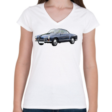 PRINTFASHION Volkswagen Karmann Ghia - Női V-nyakú póló - Fehér női póló