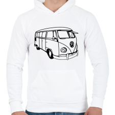 PRINTFASHION Volkswagen T1 (01) - Férfi kapucnis pulóver - Fehér férfi pulóver, kardigán