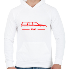 PRINTFASHION Volvo 740 (1) - Férfi kapucnis pulóver - Fehér férfi pulóver, kardigán