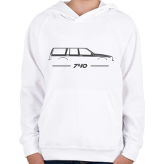 PRINTFASHION Volvo 740 (3) - Gyerek kapucnis pulóver - Fehér