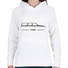 PRINTFASHION Volvo 740 (3) - Női kapucnis pulóver - Fehér női pulóver, kardigán
