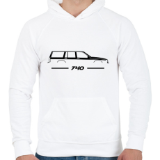 PRINTFASHION Volvo 740 (4) - Férfi kapucnis pulóver - Fehér