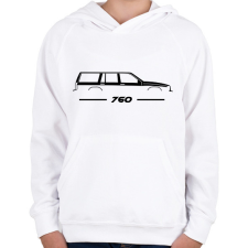 PRINTFASHION Volvo 760 (1) - Gyerek kapucnis pulóver - Fehér gyerek pulóver, kardigán