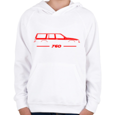PRINTFASHION Volvo 760 (3) - Gyerek kapucnis pulóver - Fehér