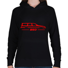 PRINTFASHION volvo 850 Red - Női kapucnis pulóver - Fekete női pulóver, kardigán