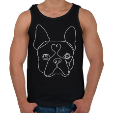 PRINTFASHION Vonalas Boston terrier - Férfi atléta - Fekete