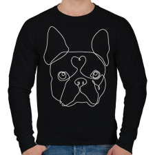 PRINTFASHION Vonalas Boston terrier - Férfi pulóver - Fekete férfi pulóver, kardigán