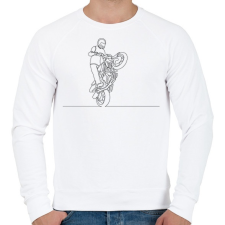 PRINTFASHION Vonalas motoros minta  - Férfi pulóver - Fehér férfi pulóver, kardigán