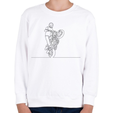 PRINTFASHION Vonalas motoros minta  - Gyerek pulóver - Fehér gyerek pulóver, kardigán