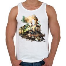 PRINTFASHION vonat - Férfi atléta - Fehér atléta, trikó