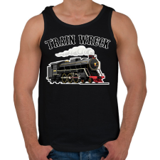 PRINTFASHION Vonat  - Férfi atléta - Fekete atléta, trikó