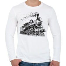 PRINTFASHION Vonat  - Férfi hosszú ujjú póló - Fehér férfi póló