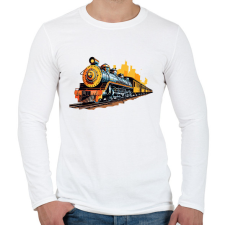 PRINTFASHION Vonat - Férfi hosszú ujjú póló - Fehér férfi póló