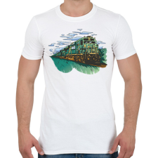 PRINTFASHION Vonat - Férfi póló - Fehér férfi póló