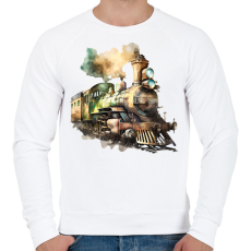 PRINTFASHION vonat - Férfi pulóver - Fehér