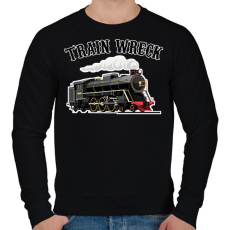 PRINTFASHION Vonat  - Férfi pulóver - Fekete