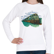 PRINTFASHION Vonat - Női pulóver - Fehér női pulóver, kardigán