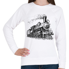 PRINTFASHION Vonat  - Női pulóver - Fehér női pulóver, kardigán