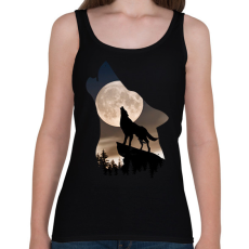 PRINTFASHION Vonyító farkas - Női atléta - Fekete