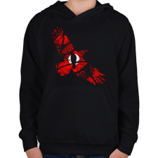 PRINTFASHION Vörös égbolt - Gyerek kapucnis pulóver - Fekete gyerek pulóver, kardigán