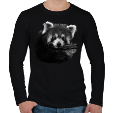 PRINTFASHION Vörös panda (fekete-fehér újság) - Férfi hosszú ujjú póló - Fekete