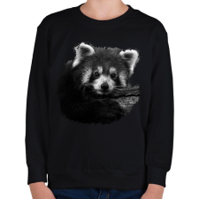 PRINTFASHION Vörös panda (fekete-fehér újság) - Gyerek pulóver - Fekete gyerek pulóver, kardigán