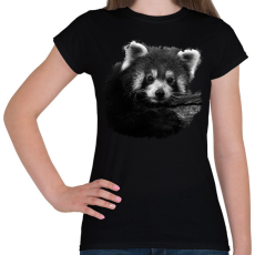 PRINTFASHION Vörös panda (fekete-fehér újság) - Női póló - Fekete