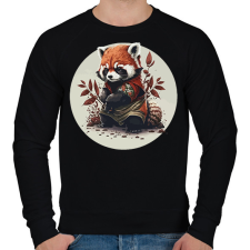 PRINTFASHION Vörös panda - Férfi pulóver - Fekete férfi pulóver, kardigán