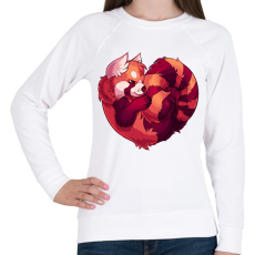 PRINTFASHION Vörös panda szív - Női pulóver - Fehér