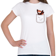PRINTFASHION Vörös panda zsebben - Női póló - Fehér női póló