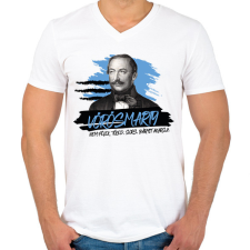PRINTFASHION Vörösmarty Mihály - Nem félek - Férfi V-nyakú póló - Fehér férfi póló
