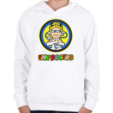 PRINTFASHION VR46 The Doctor - Gyerek kapucnis pulóver - Fehér gyerek pulóver, kardigán
