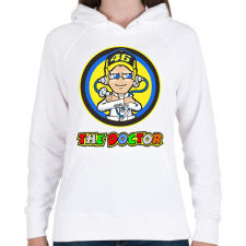 PRINTFASHION VR46 The Doctor - Női kapucnis pulóver - Fehér női pulóver, kardigán