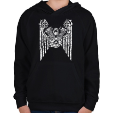 PRINTFASHION vszárny - Gyerek kapucnis pulóver - Fekete