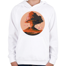 PRINTFASHION Vulkánkitörés - Gyerek kapucnis pulóver - Fehér