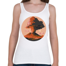 PRINTFASHION Vulkánkitörés - Női atléta - Fehér női trikó