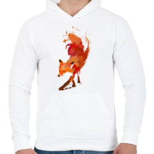 PRINTFASHION Vulpes vulpes - Férfi kapucnis pulóver - Fehér férfi pulóver, kardigán