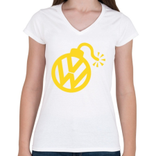 PRINTFASHION VW Bomb - Női V-nyakú póló - Fehér női póló