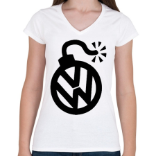 PRINTFASHION VW bomba - Női V-nyakú póló - Fehér női póló